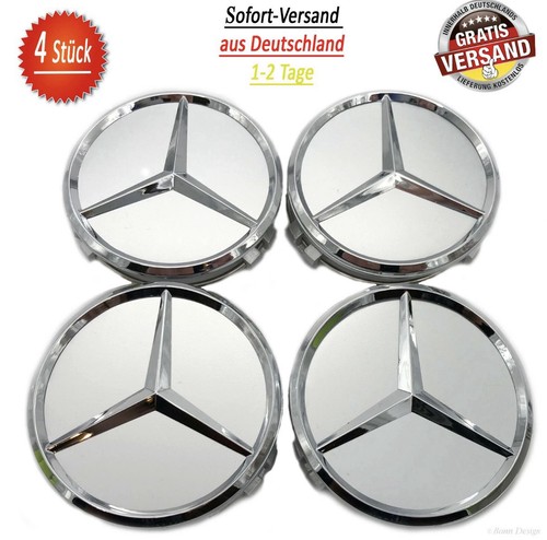 75mm nabenkappen silber - 4x,